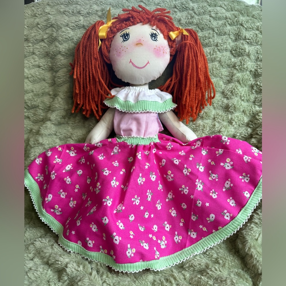 Handmade Floral Dress Rag Doll